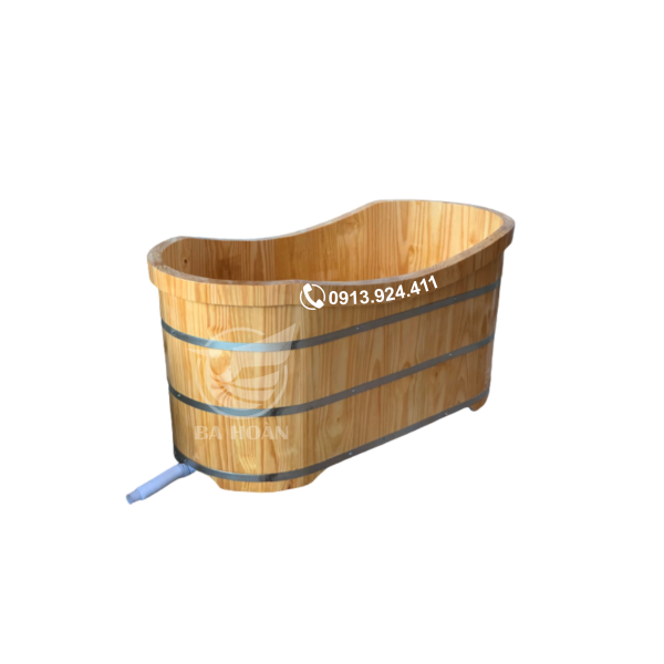 Bồn tắm bằng gỗ pơ mu cao cấp bo viền (dáng thuyền)