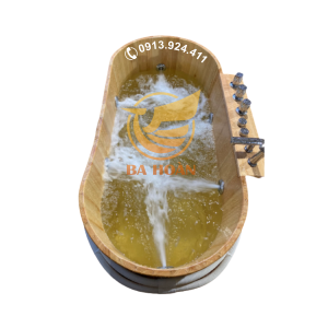 Bồn tắm gỗ sục massage gỗ Pơ mu